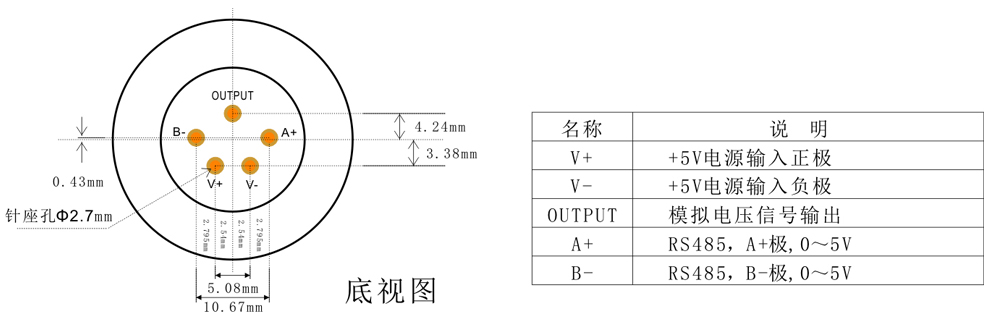 智能型可燃?xì)怏w傳感器模組針腳定義
